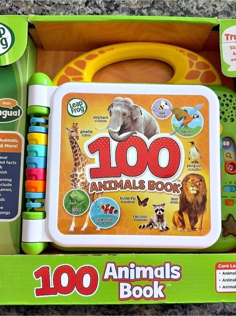 LeapFrog 100 Animals Book Interactive Learning Toy Green New